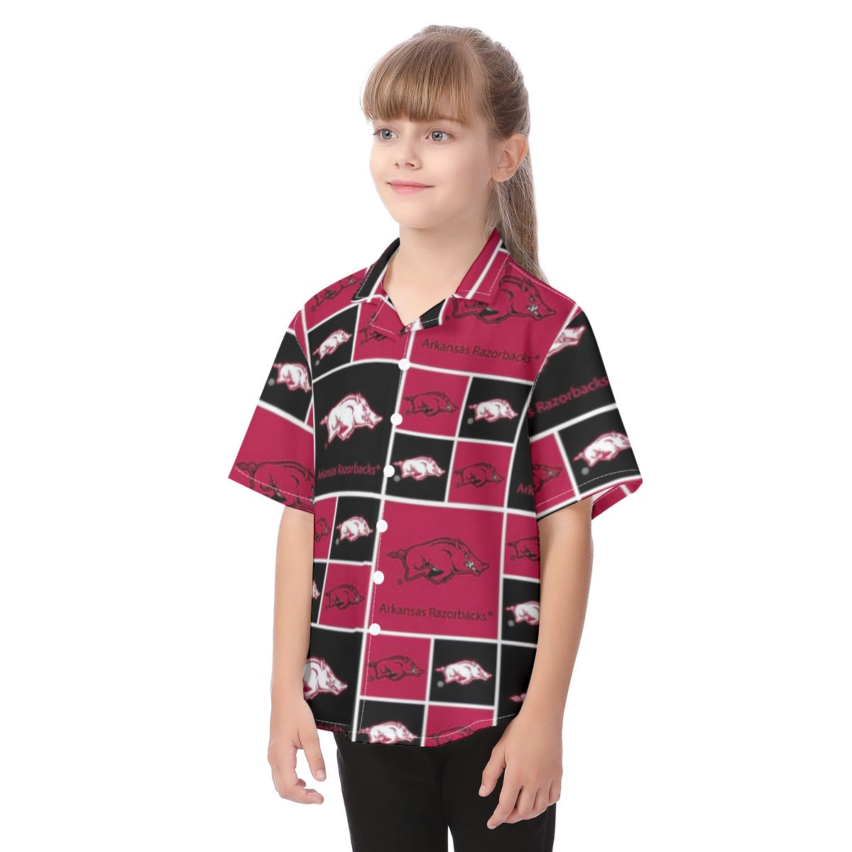 Arkansas Razorbacks Kid's Hawaiian Vacation Shirt varsity sportswear product image 3.0