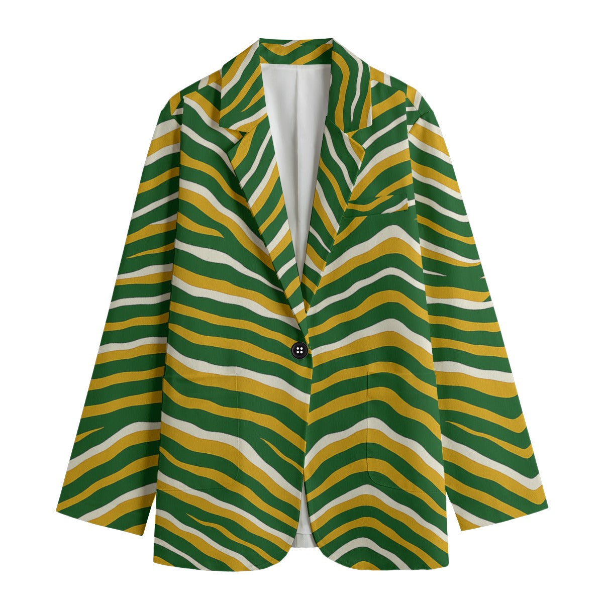 Green Bay Football Yellow Green Women’s Leisure Blazer – Game Day Streetwear – football shirt, casual fan outfit, image 1.0
