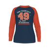San Francisco 49 Heritage Raglan Long Sleeve Shirt – Golden State 1849 Sports Style – casual fan outfit, football shirt, image 1.0