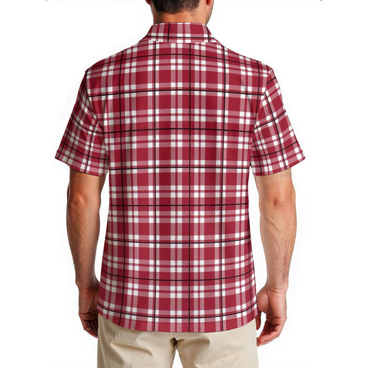 Alabama Football Hawaiian Shirt Men – Crimson Plaid 150GSM Premium Game Day Style