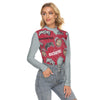 Ohio State Buckeyes Women’s Stretchable Turtleneck Top – Scarlet and Gray Football Game Day Long Sle White game day varsity apparel