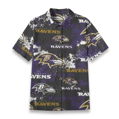 Baltimore Ravens  Women's Shirt | 125GSM Cotton purple black football outfit back view