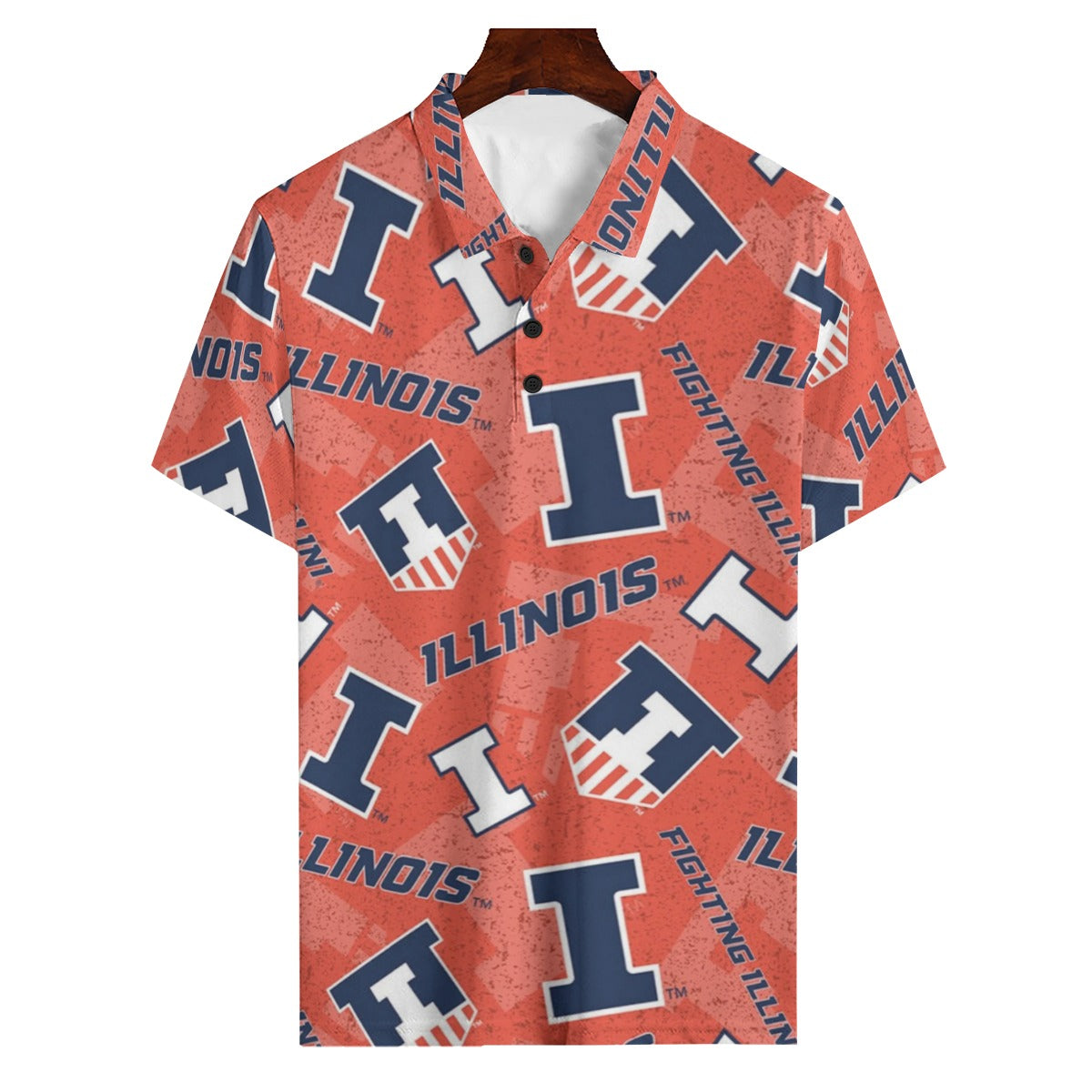 Illinois Urbana - Fighting Illini Polo Shirt | 180GSM White varsity sports apparel