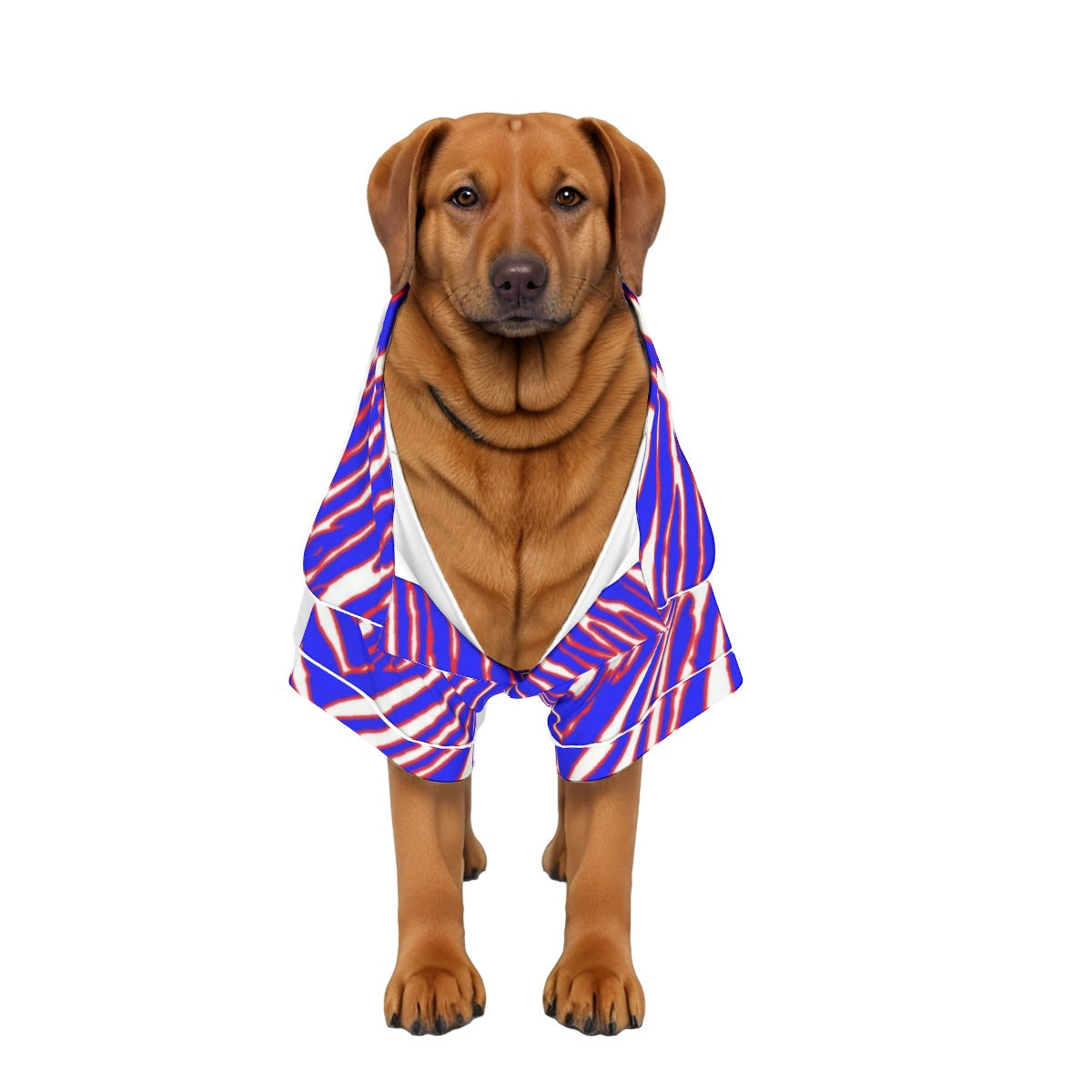 White Smoke All-Over Print Pajamas – Red Blue White Zebra Game Day Style