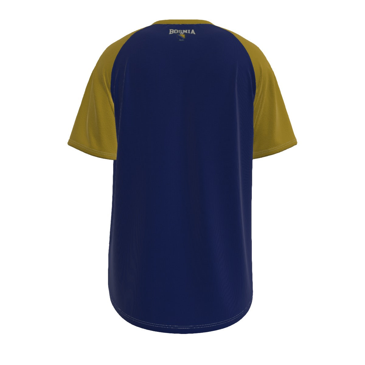 Bosnia Soccer T-Shirt Blue and Yellow – Bosnia Fan Shirt with Crest Graphic streetwear fashion product image 3