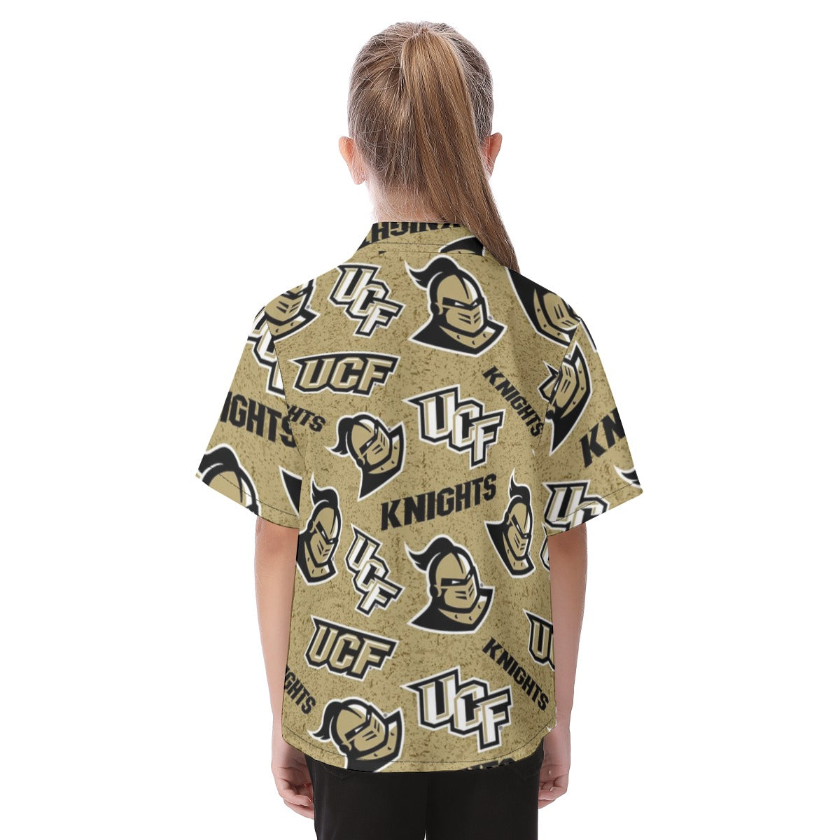 Central Florida - Knights Kid's Hawaiian Vacation Shirt White varsity game day apparel