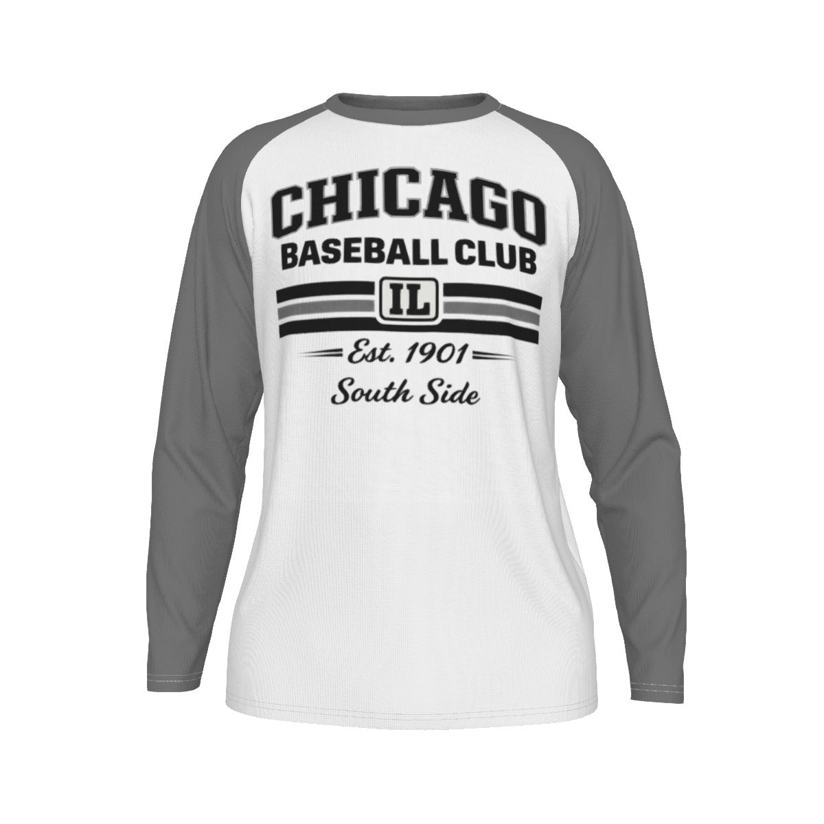 Chicago Baseball Club Shirt – South Side Illinois Est 1901 Long Sleeve Raglan Tee – nfl fan apparel, lightweight game day shirt, image 1.0