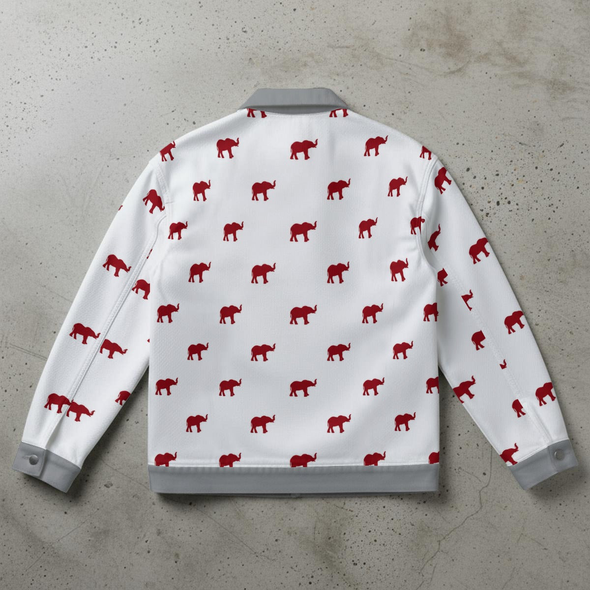 Alabama Crimson Tide White Elephant Print Jacket – Trendy Game Day Streetwear for Men and Women
