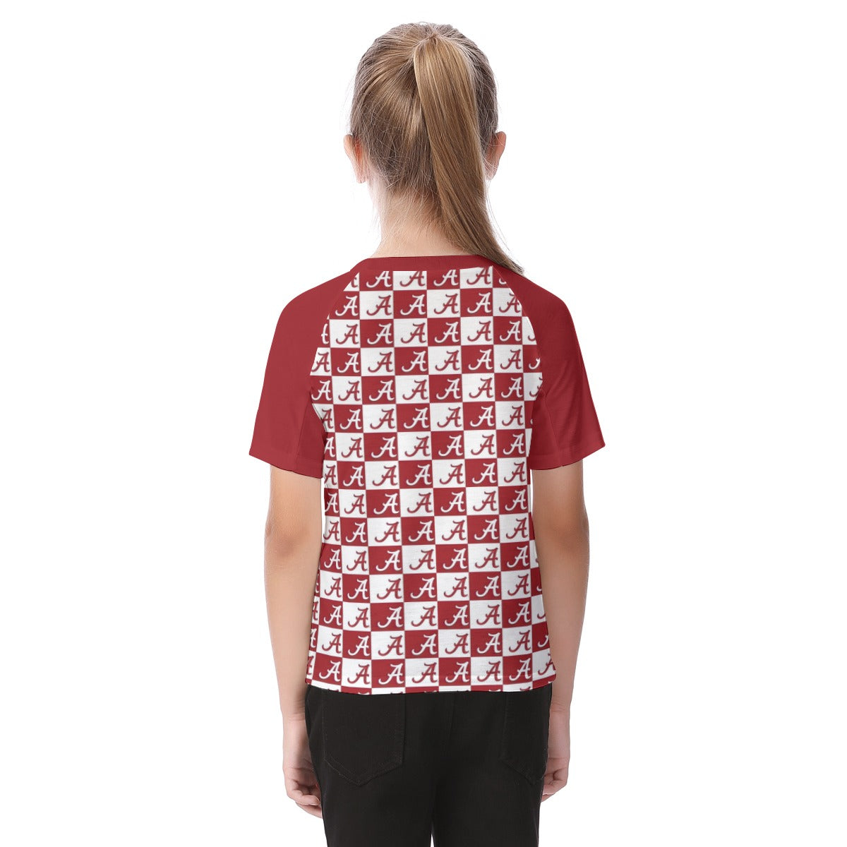 Alabama - Crimson Tide Kid's Raglan Sleeve T-shirt White varsity sports apparel