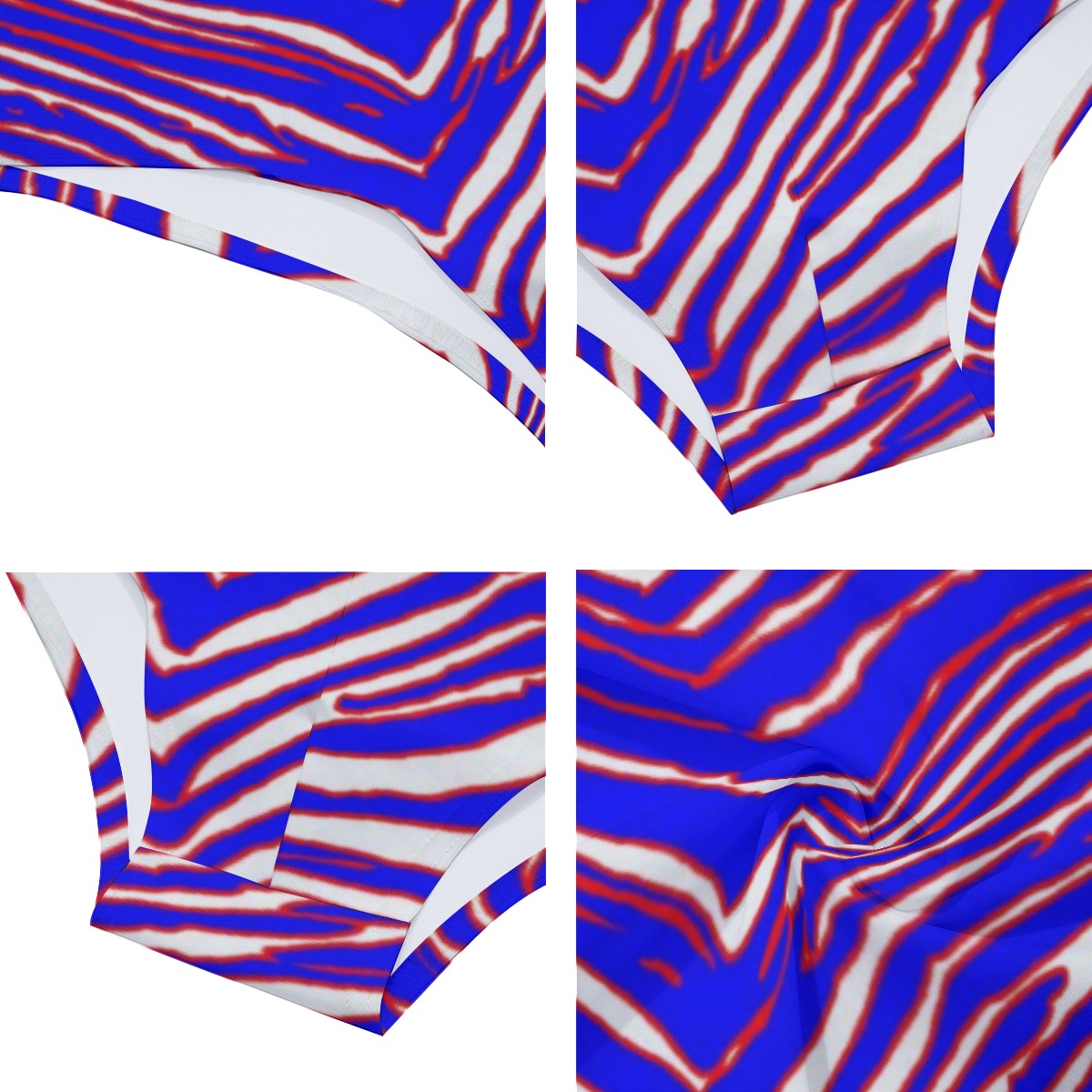 White Smoke All-Over Print Men's Triangle Swim Trunks – Red Blue White Zebra Game Day Style