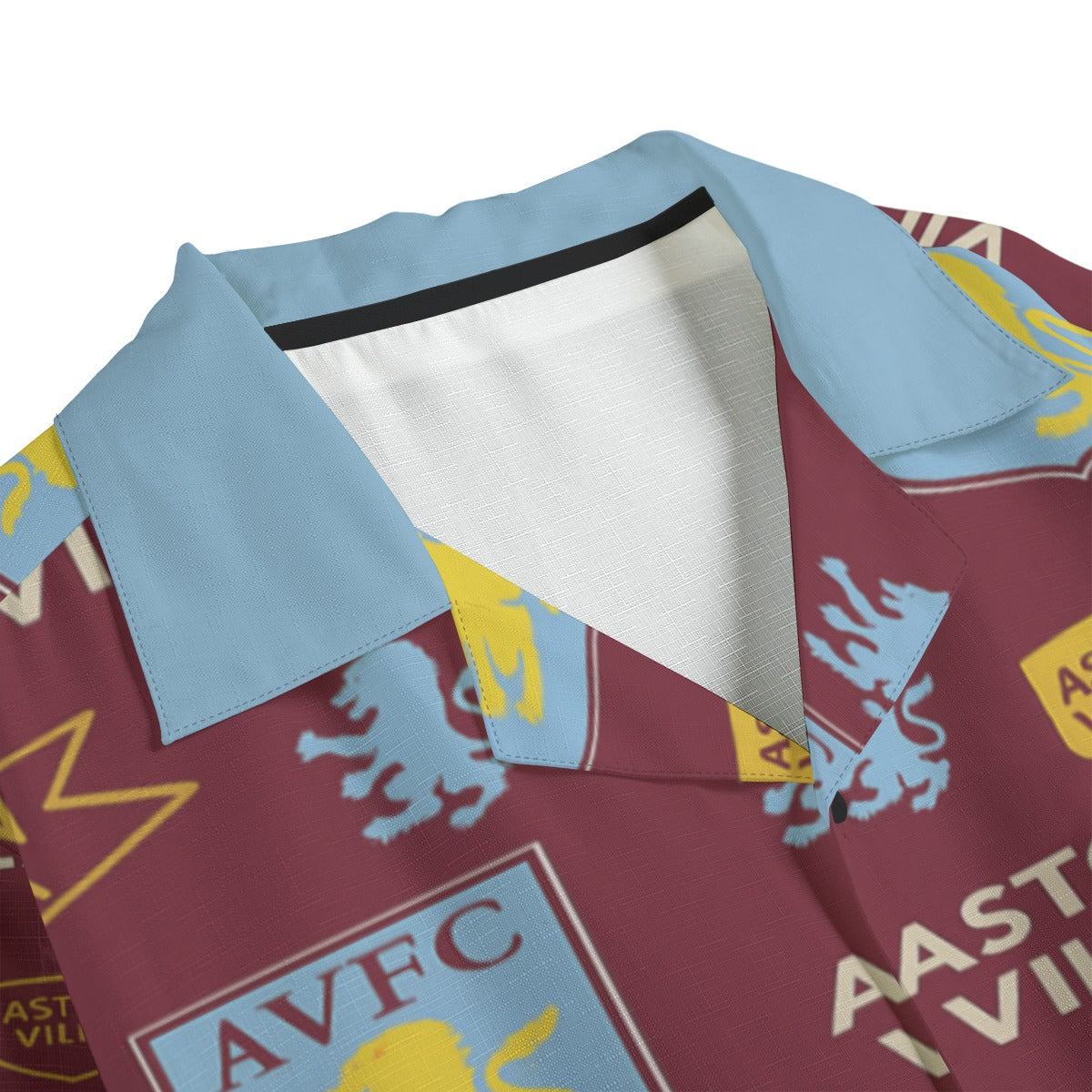 Aston Villa Men's Faux Linen Hawaiian Shirt streetwear fashion product image 3