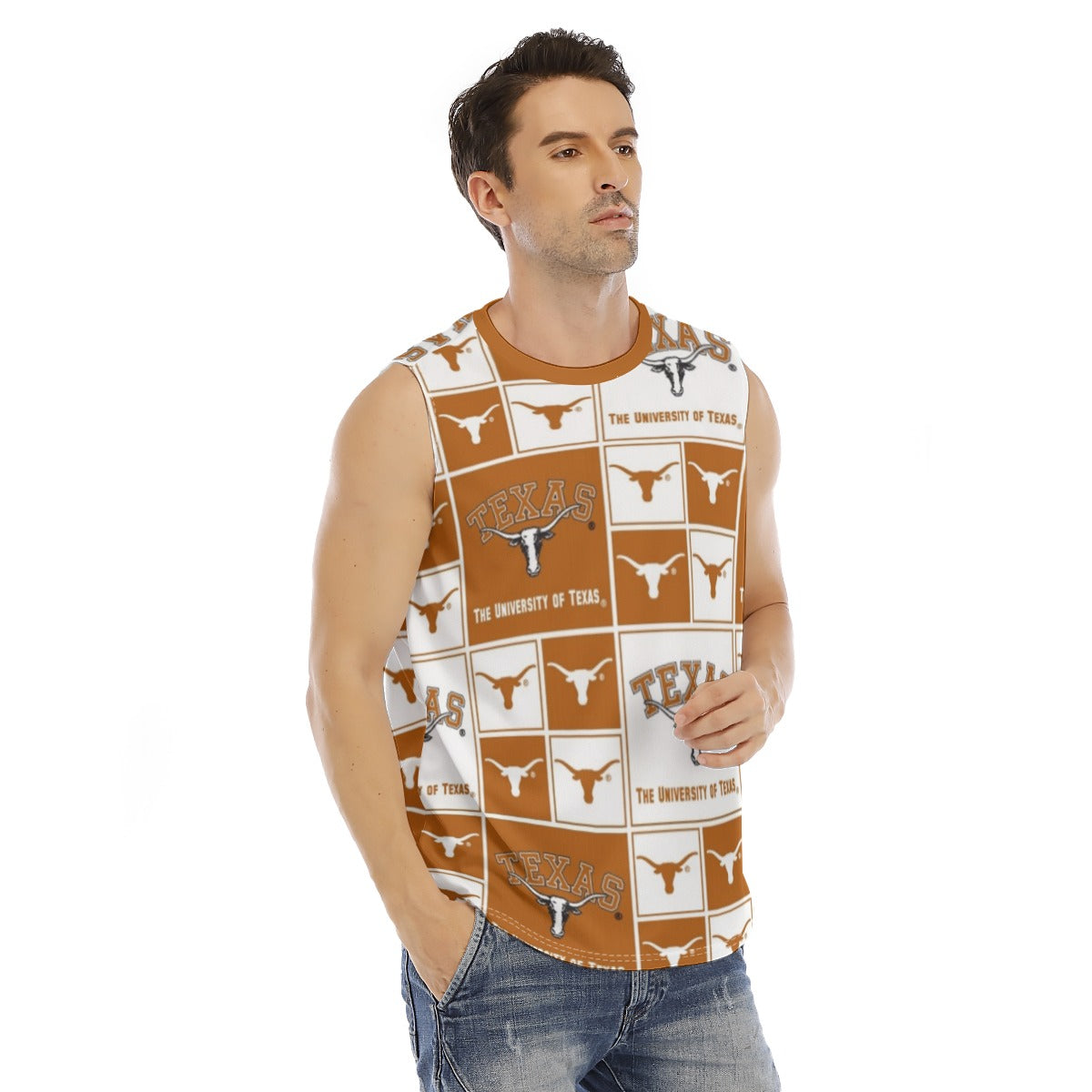 White Smoke Texas at Austin - Longhorns Men's O-neck Tank Top|210GSM