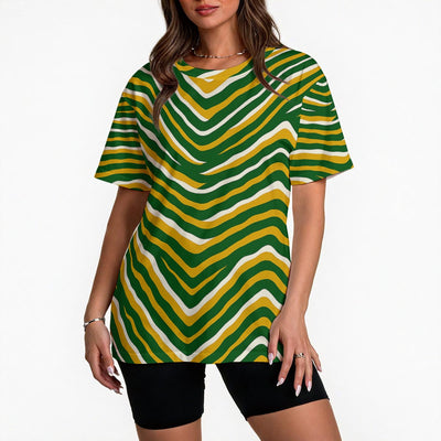 Green Bay Football Yellow Green Women’s Loose Fit T-Shirt – Game Day Streetwear – lightweight game day shirt, casual fan outfit, image 1.0