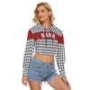 White Smoke Alabama football Women's Crop Top Hoodie|Velvet