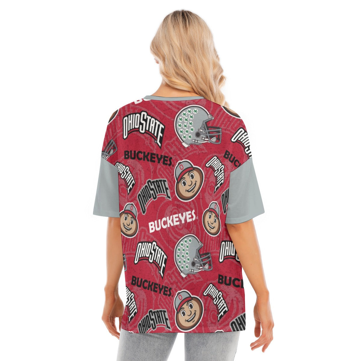 Ohio State - Buckeyes Women's Short Sleeves T-shirt With Hem Split White game day varsity apparel