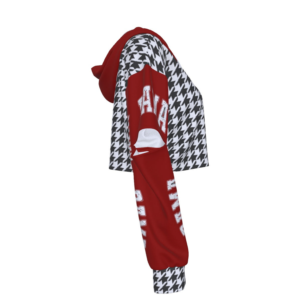 White Smoke Alabama Football Women's Heavy Fleece Hoodie With Hollow Out Sleeve