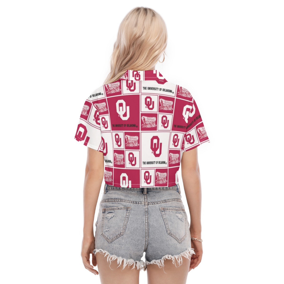 Oklahoma Sooners Women's Cropped Shirt - Big 12 football apparel varsity sportswear product image 4.0