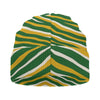 White Smoke Green Bay football yellow green zebra Knitted Hat