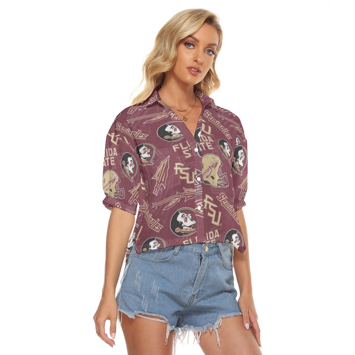 Florida State Seminoles Women's V-neck Shirts - ACC football apparel varsity sportswear product image 2.0