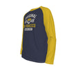 Dark Slate Gray Original 1848 San Francisco Golden State Raglan Long Sleeve Shirt – Navy and Mustard Yellow
