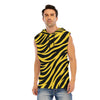 Pittsburgh Football Yellow Black Zebra Men’s Sleeveless Pullover Hoodie – Game Day Streetwear – nfl fan apparel, fan gear, image 1.0