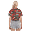 cleveland-browns-womens-cropped-shirt brown orange football outfit side view