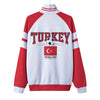 Turkey Football Team Retro Jacket for Women and Men – 90s Vintage Red White Soccer Streetwear Zip Up Coat