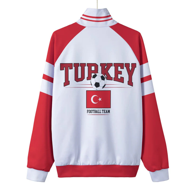 Turkey Football Team Retro Jacket for Women and Men – 90s Vintage Red White Soccer Streetwear Zip Up Coat streetwear fashion product image 2