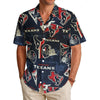 Houston Texans  Men's Hawaiian Shirt|150GSM navy red football back view game day look