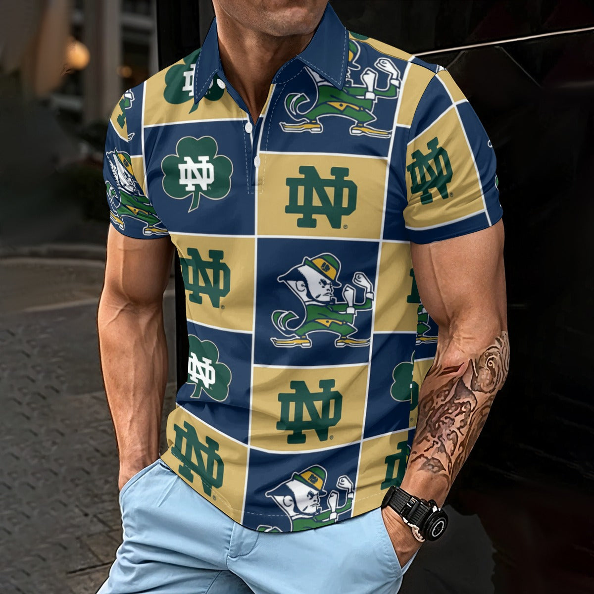 Notre Dame - Fighting Irish Men's Polo Shirt White varsity sports apparel