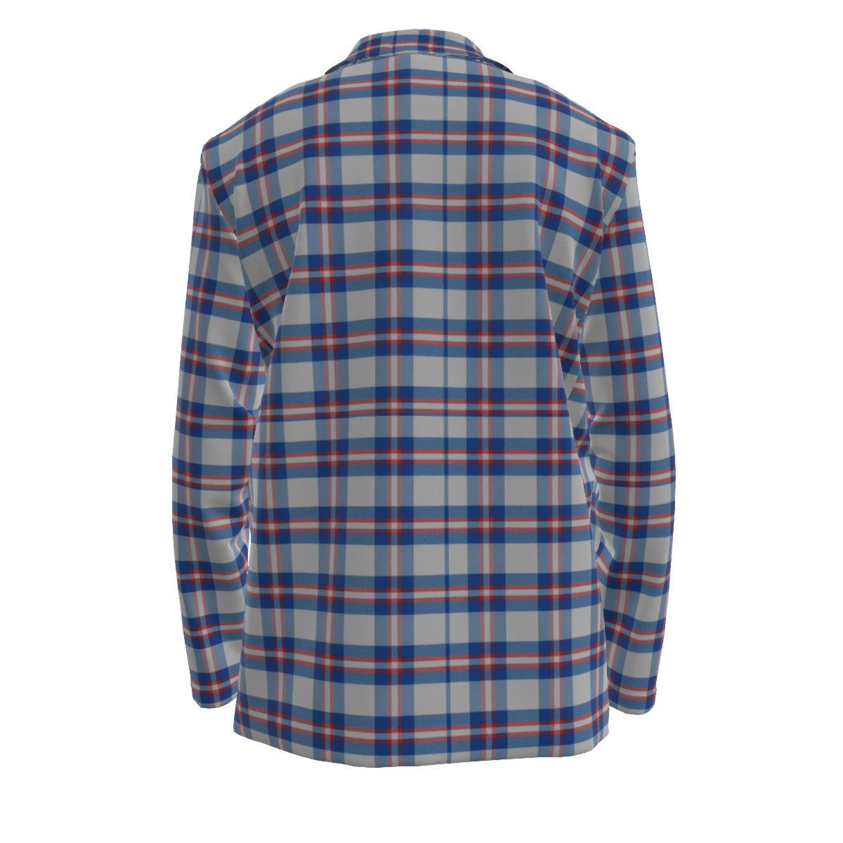 Buffalo Football Plain Tartan Men’s Casual Blazer – Red Blue White Game Day Style