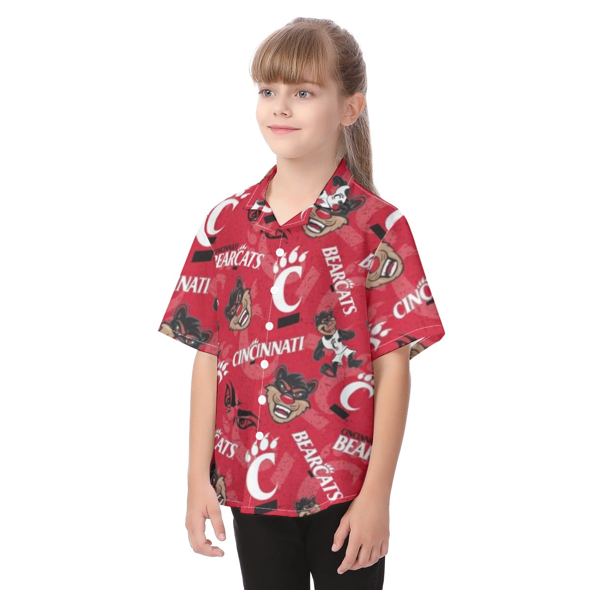 Cincinnati Bearcats Kid's Hawaiian Vacation Shirt varsity sportswear product image 3.0