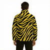 White Smoke Pittsburgh football yellow black  Warm Quilted Polyester Jacket