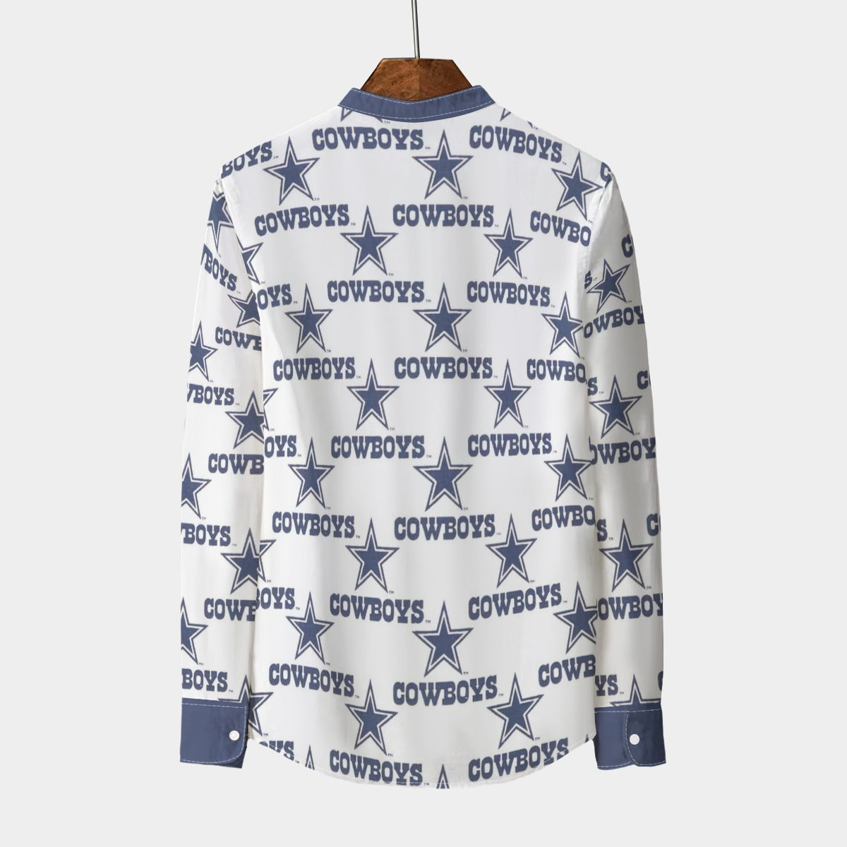 Dallas Cowboys  Men's Stand Collar Shirt With Long Sleeve|110GSM Imitation Flax streetwear fashion product image 2