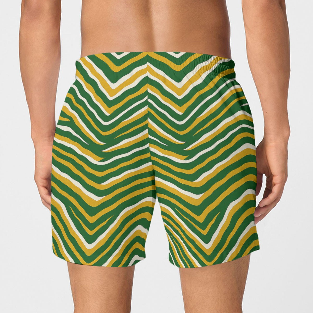 Green Bay football zebra Men's Short Boxer Briefs|115GSM Cotton poplin