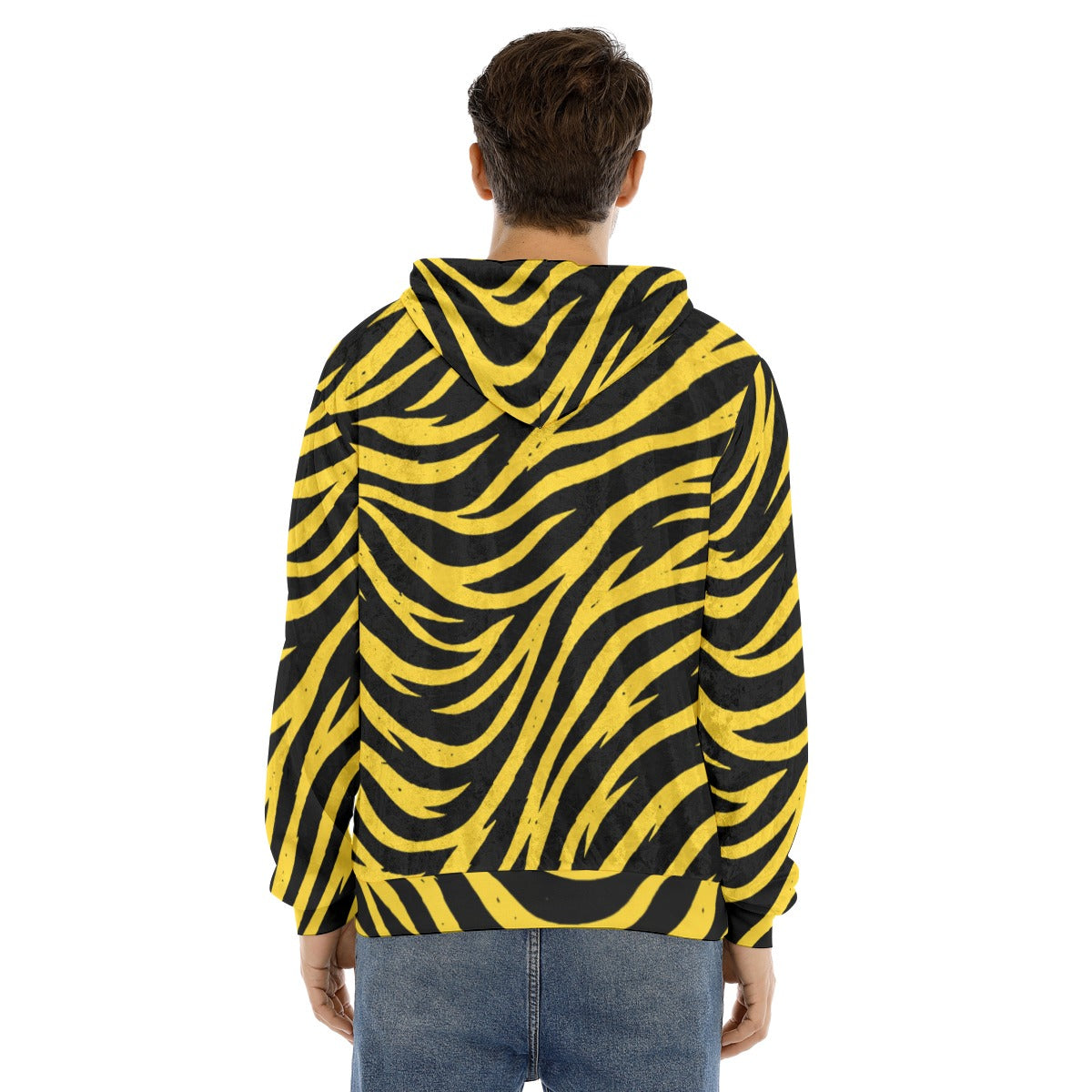 White Smoke Pittsburgh Football Yellow Black Zebra Men’s Velvet Pullover Hoodie – Game Day Streetwear