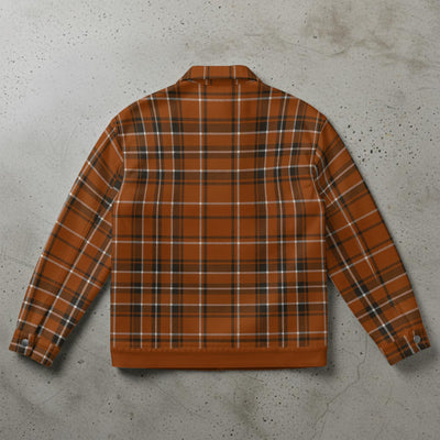 Saddle Brown Texas at Austin - Longhorns Tartan plaid Collared Jacket