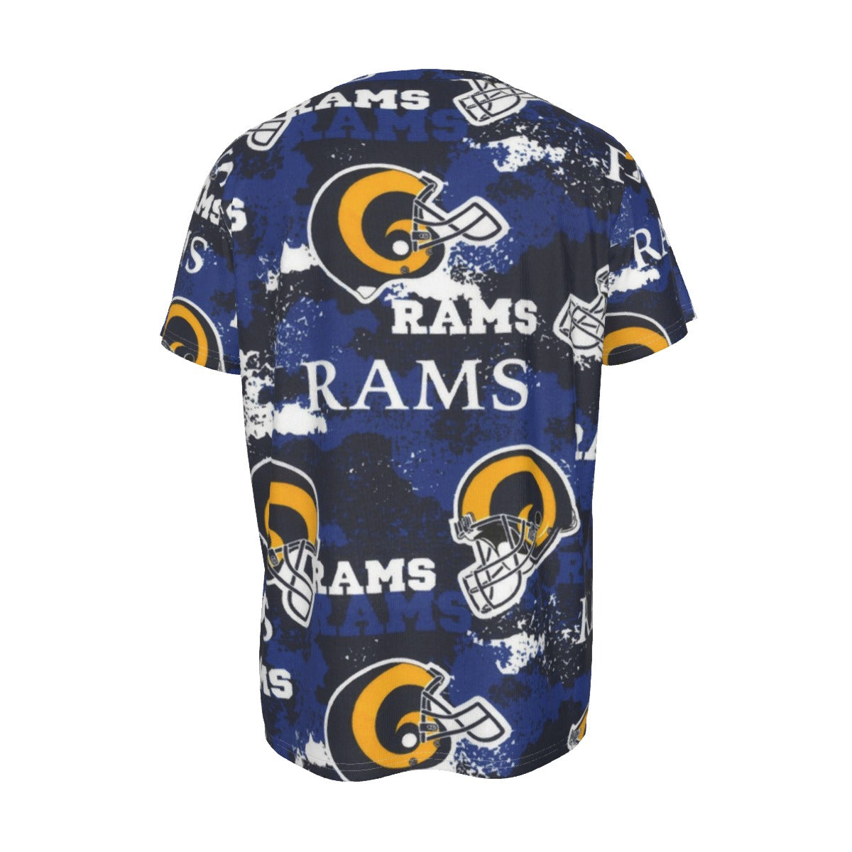 los-angeles-rams-short-sleeve-t-shirt navy orange football outfit detail