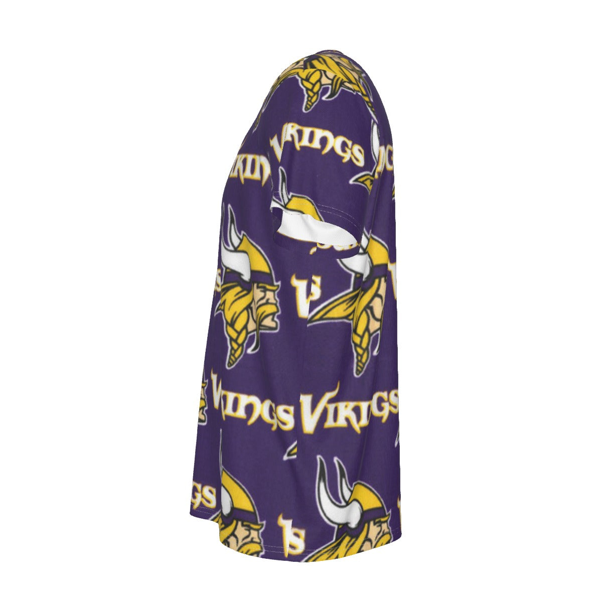 minnesota-vikings-short-sleeve-t-shirt purple gold football outfit front view