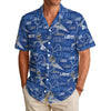 Detroit Lions  Men's Hawaiian Shirt|150GSM blue silver football back view game day look