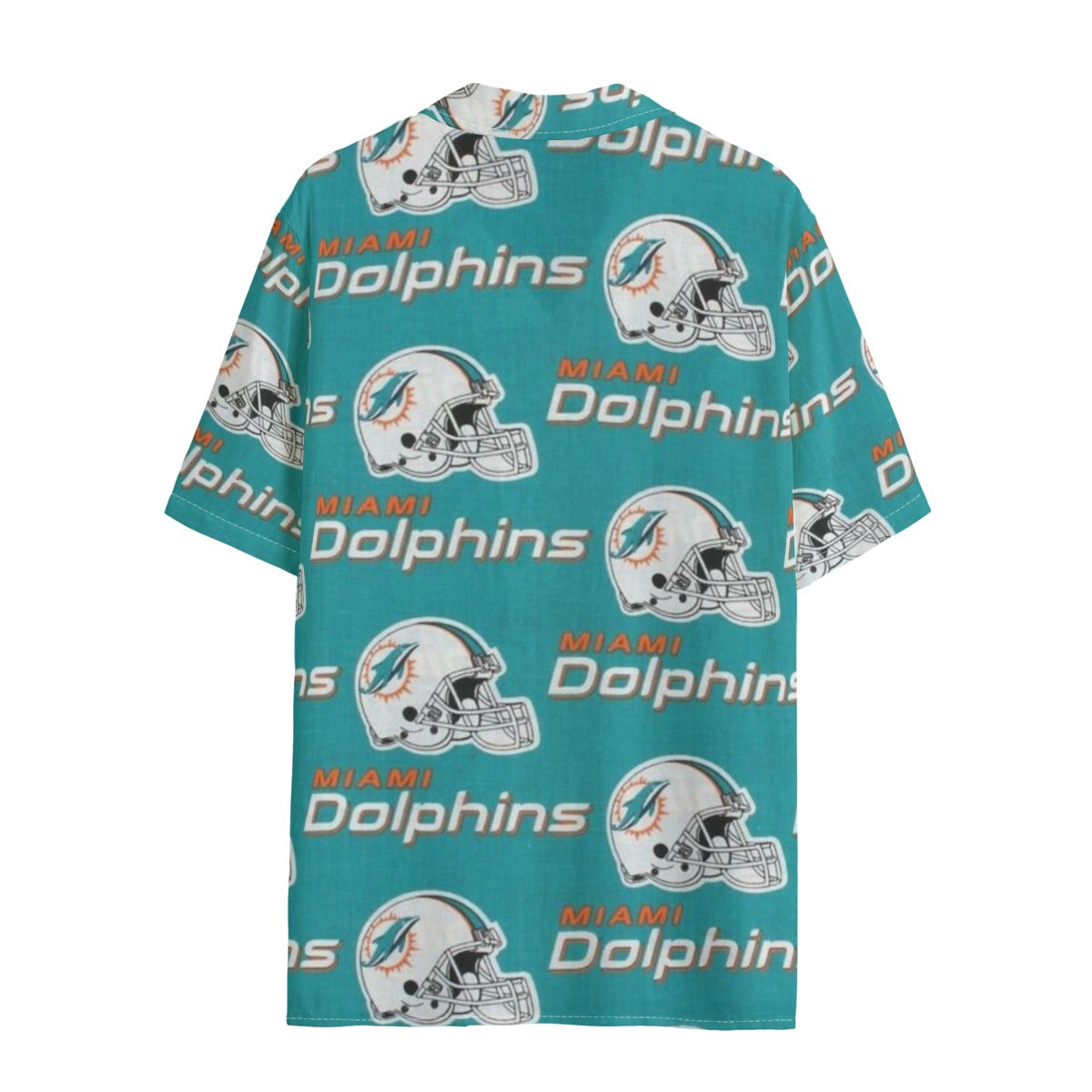 miami-dolphins-womens-hawaii-shirt-rayon aqua orange football outfit detail