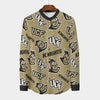 Central Florida - Knights Stand Collar Shirt With Long Sleeve|110GSM Imitation Flax White varsity game day apparel