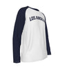Lavender Los Angeles Long Sleeve Raglan Shirt – Classic Varsity College Style Tee