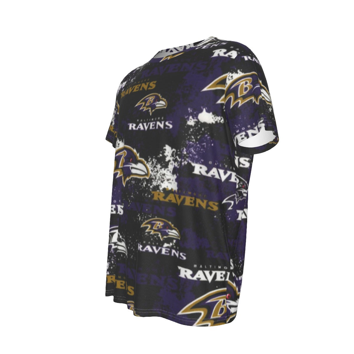 baltimore-ravens-short-sleeve-t-shirt purple black football outfit back view