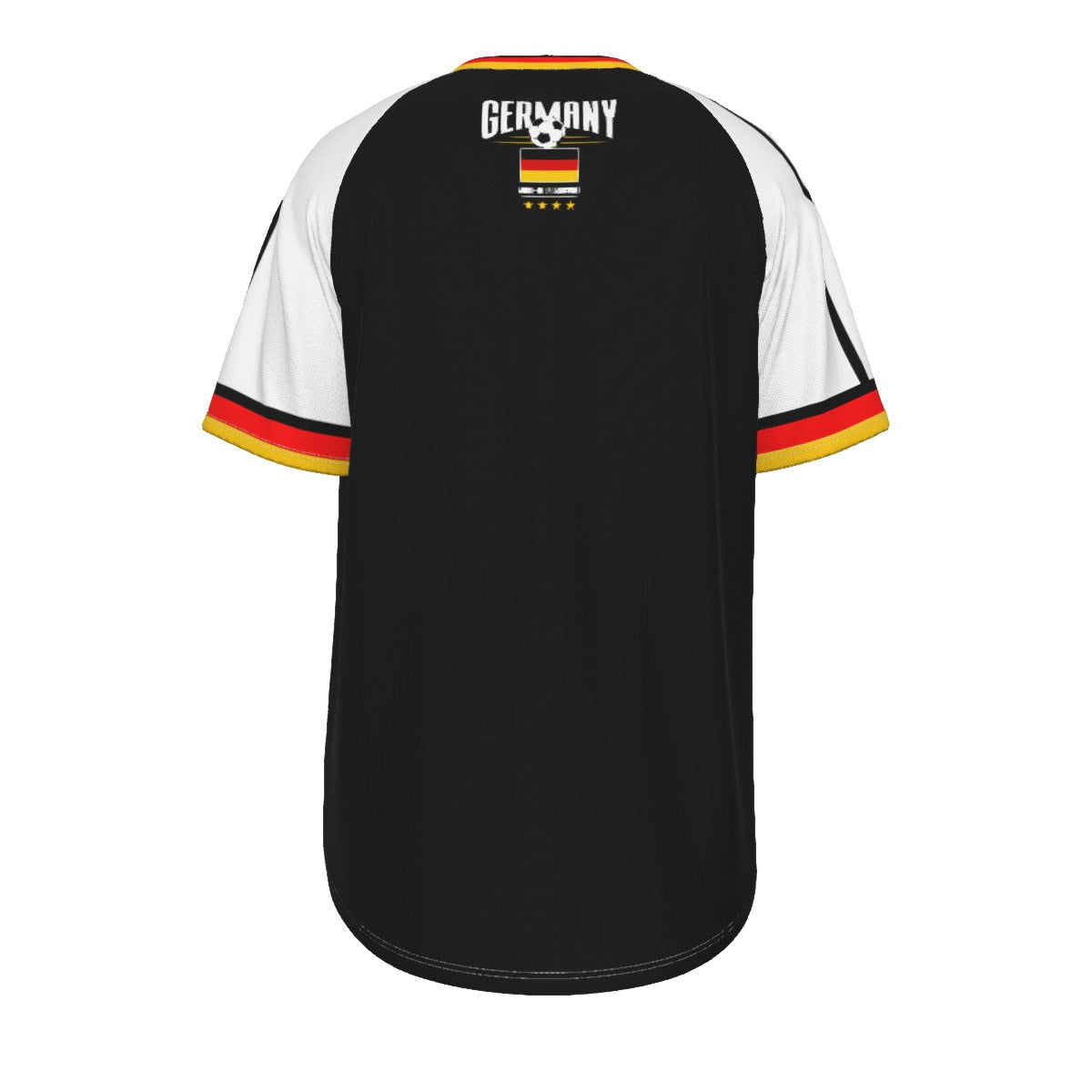 Black Germany Soccer Fan T-Shirt – Vintage Germany Football Shirt Black Red Gold Style | Retro German Football Tee