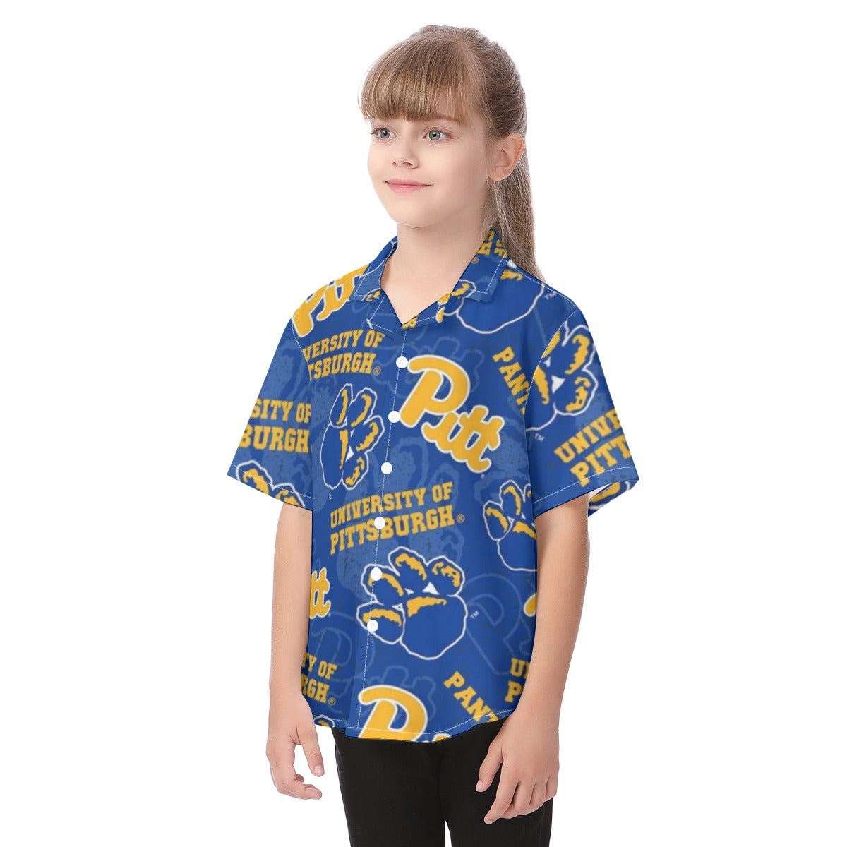 Pittsburgh Panthers Kid's Hawaiian Vacation Shirt streetwear fashion product image 3