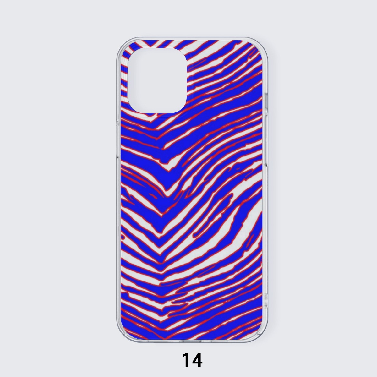 Lavender iPhone 14 15 Series Mobile Phone Case | TPU – Red Blue White Zebra Game Day Style