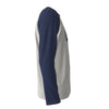 White Smoke New York Baseball Raglan Long Sleeve Shirt – White and Navy Varsity Athletic Design Est. 1903