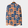 Auburn Tigers Stand Collar Shirt With Long Sleeve|110GSM Imitation Flax - Auburn aesthetic tee varsity sportswear product image 2.0