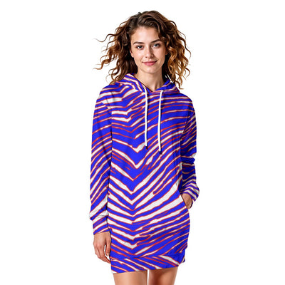 Buffalo football Women's Heavy Fleece Long Hoodie – Red Blue White Zebra Game Day Style – casual fan outfit, game day outfit, image 1.0